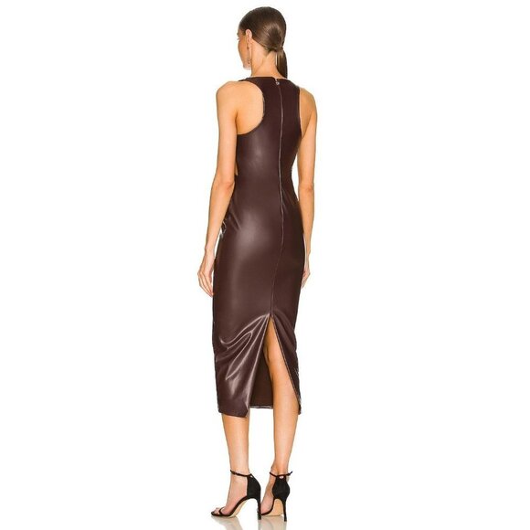 Nookie Womens Alexia Cut‎ Out Midi in Chocolate Size Large - Picture 8 of 9